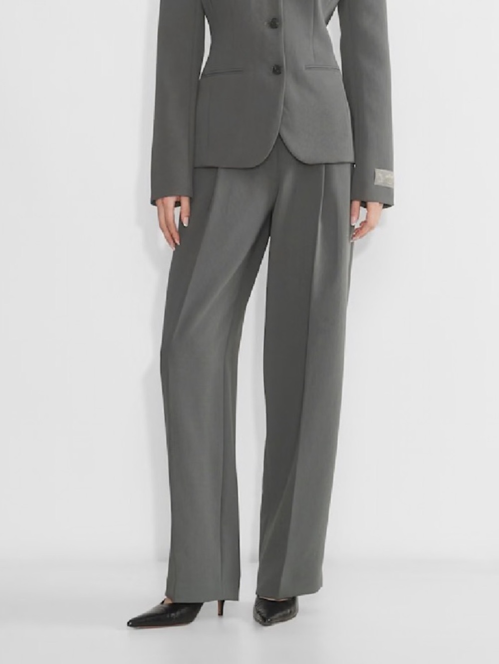 Wilfred Willa Wide Leg Trousers in Coal Grey Size 4 Like New